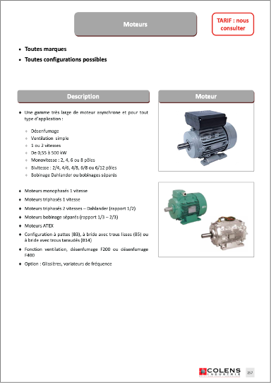 Moteurs - Colens Industrie